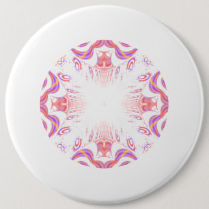 Pattern in Red, Orange and Purple. 6 Inch Round Button