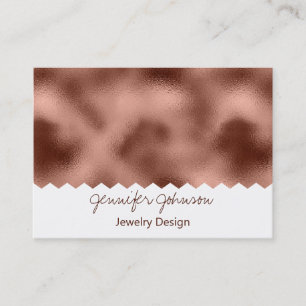 Pattern Jewellery Design Rose Gold Foil Business Card