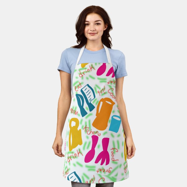 Pattern kitchen kids fun apron (Worn)