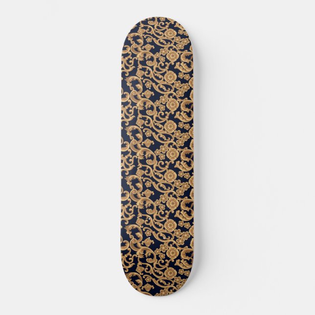Pattern Leaf and flower Trinket Tray Skateboard (Front)
