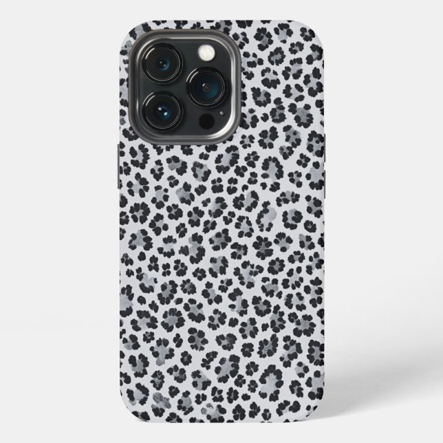 Pattern Leopard Print Gray iPhone Case (Back)