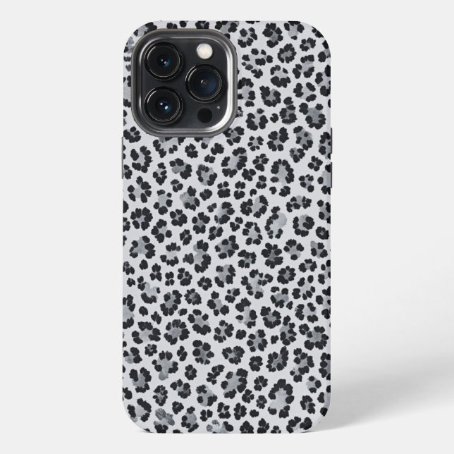 Pattern Leopard Print Gray iPhone Case (Back)