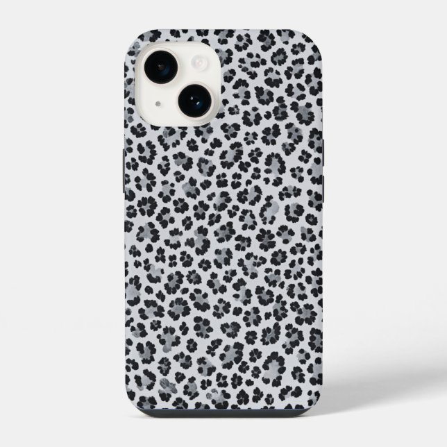 Pattern Leopard Print Gray iPhone Case (Back)