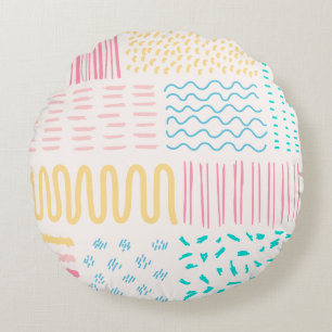 Pattern lines round pillow