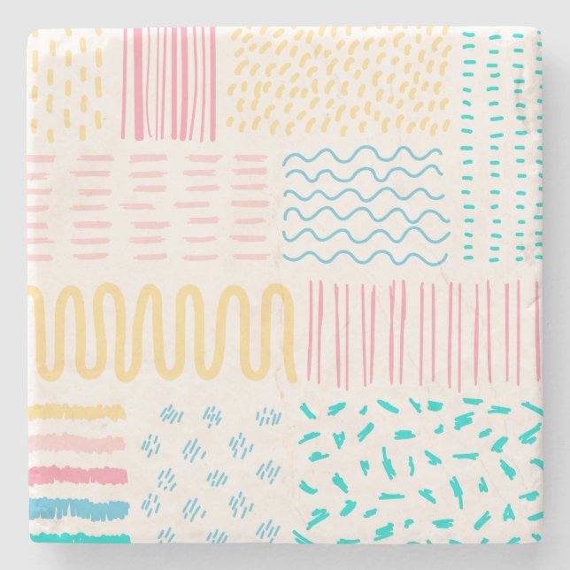 Pattern lines stone coaster (Front)