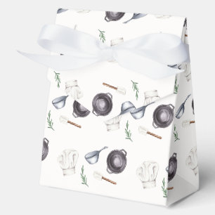 Pattern Minimalist Modern Little Chef Baby Shower  Favor Box