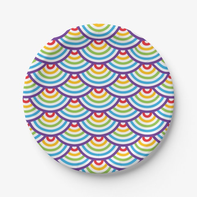 Pattern Modern Stylish Geometric Vintage          Paper Plate (Front)