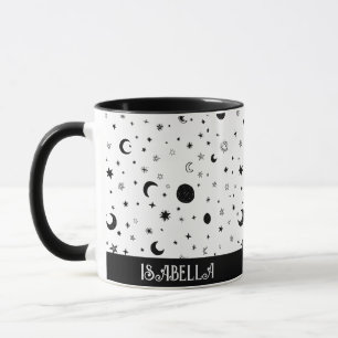 Pattern Moon and Stars Coffee Mug