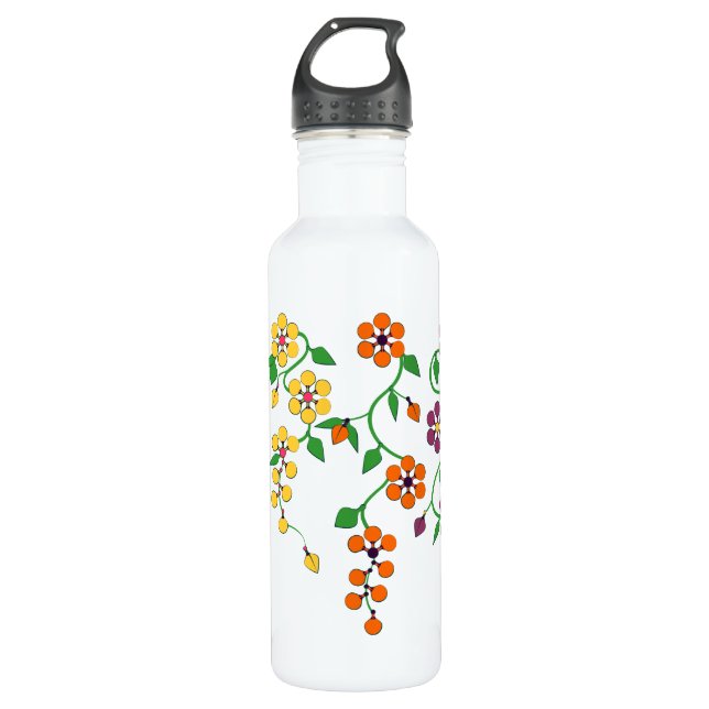 Pattern NO.2: Hanging Flowers Water Bottle (Front)