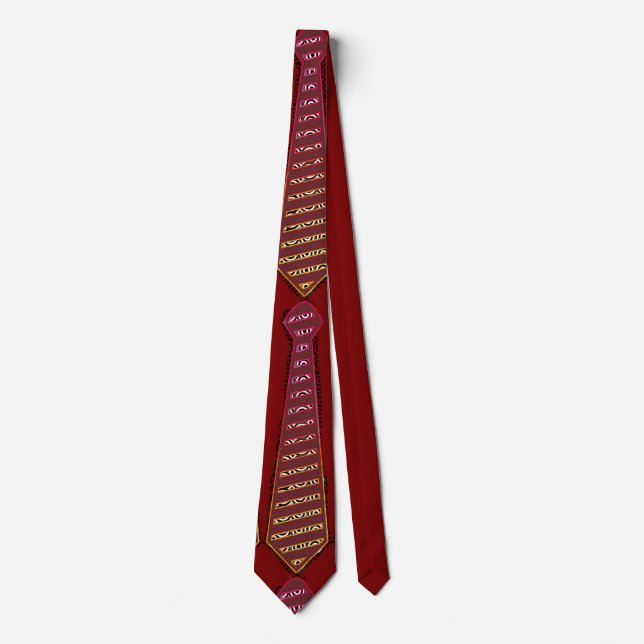 Pattern Novelty Dk Red Tie (Front)