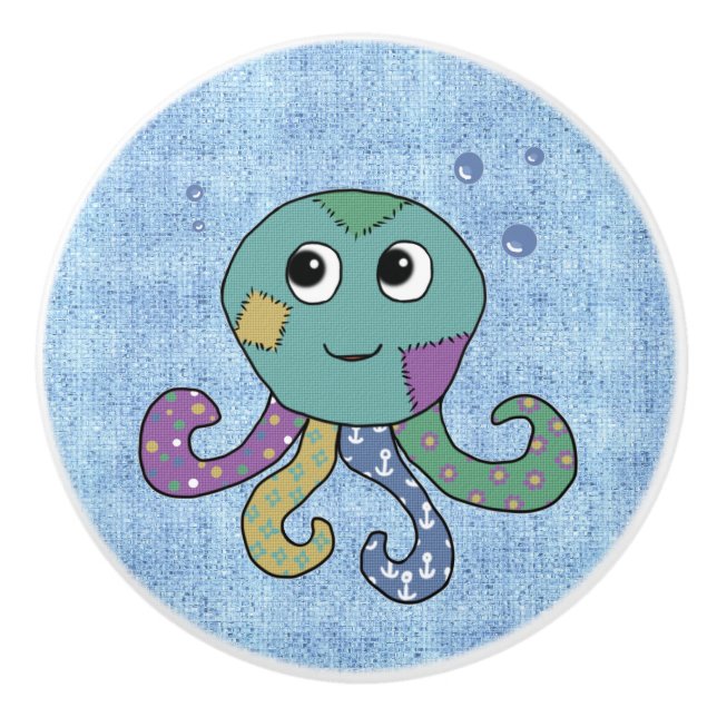 pattern octopus ceramic knob (Front)