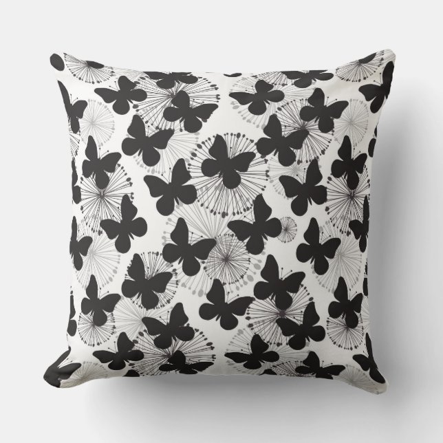 pattern of a butterfly throw pillow (Front)