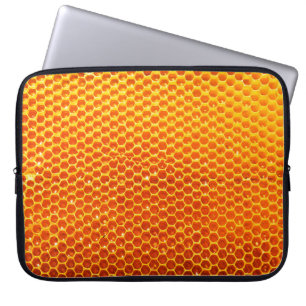 Pattern of a section of wax honeycomb from a bee h laptop sleeve