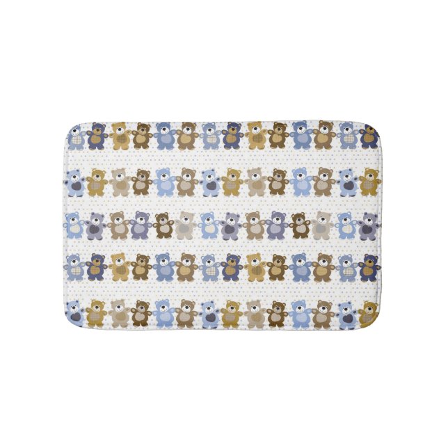 pattern of a toy teddy bear bath mat (Front)