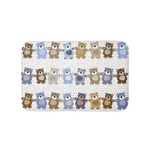 pattern of a toy teddy bear bath mat (Front)