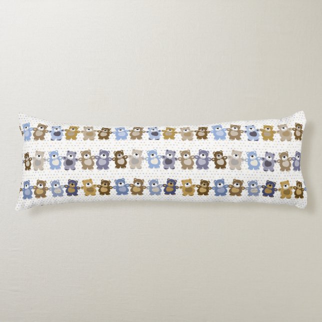 pattern of a toy teddy bear body pillow (Front)