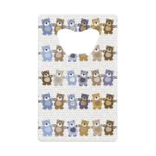 pattern of a toy teddy bear credit card bottle opener