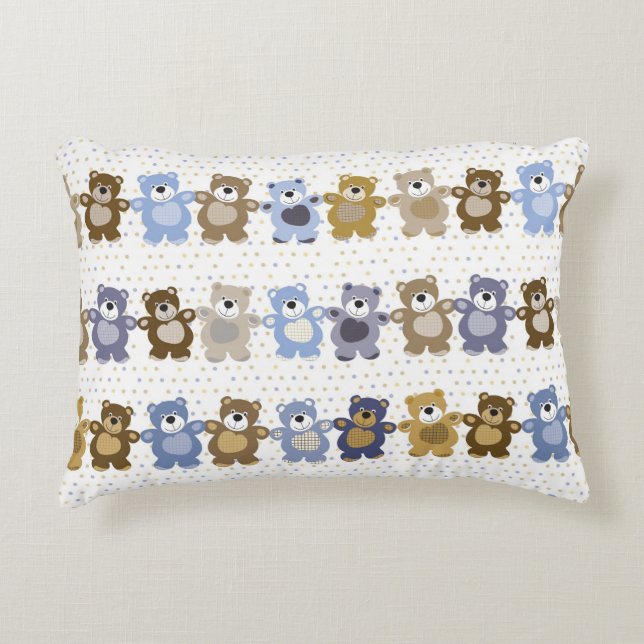 pattern of a toy teddy bear decorative pillow (Front)