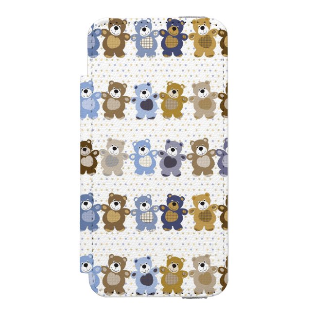 pattern of a toy teddy bear incipio iPhone wallet case (Folio Front)