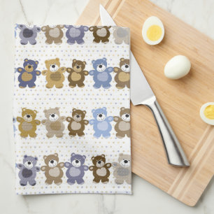 pattern of a toy teddy bear kitchen towel
