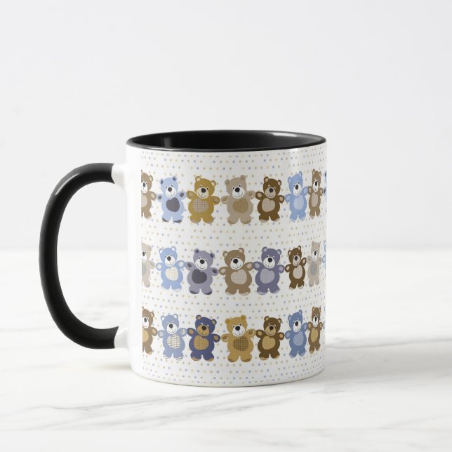 pattern of a toy teddy bear mug (Left)