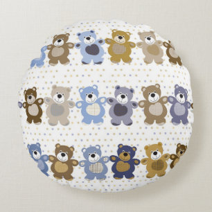 pattern of a toy teddy bear round pillow