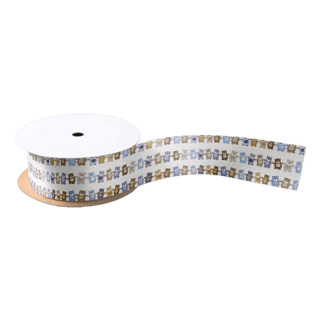 pattern of a toy teddy bear satin ribbon (Spool)