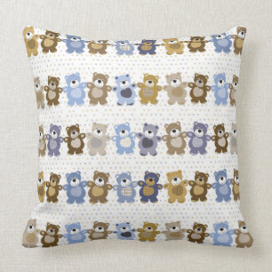 pattern of a toy teddy bear throw pillow