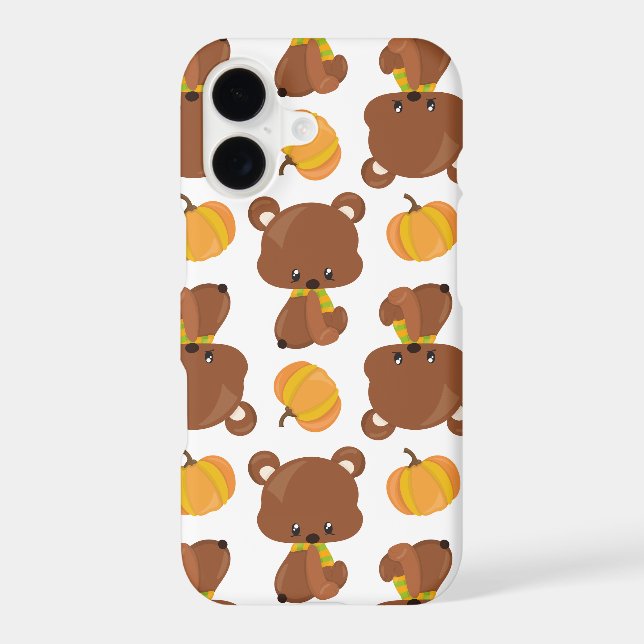 Pattern Of Bears, Cute Bears, Fall, Pumpkins (Back)