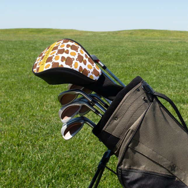 Pattern Of Bears, Cute Bears, Pumpkin, Your Name Golf Head Cover (In Situ)