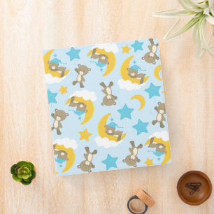 Pattern Of Bears, Cute Bears, Teddy Bears, Stars Binder