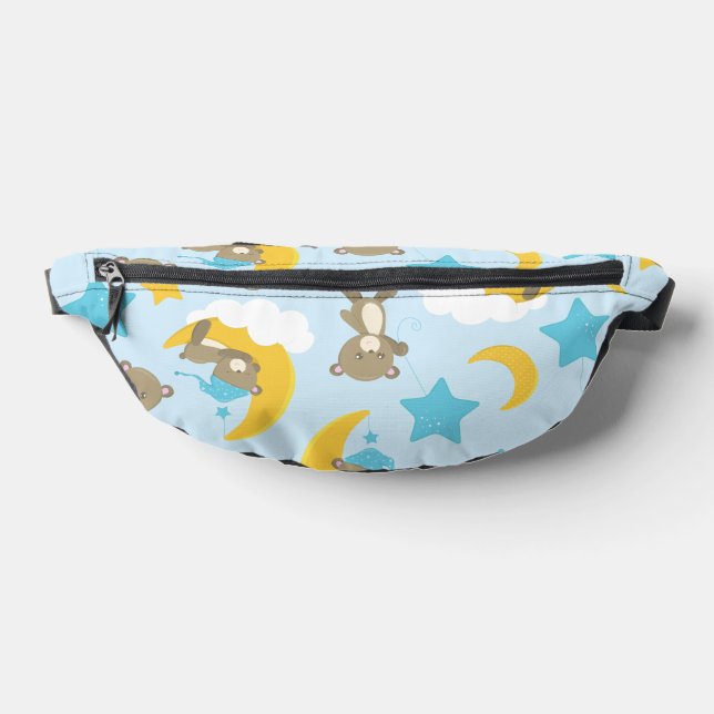 Pattern Of Bears, Cute Bears, Teddy Bears, Stars Fanny Pack (Lay Down)