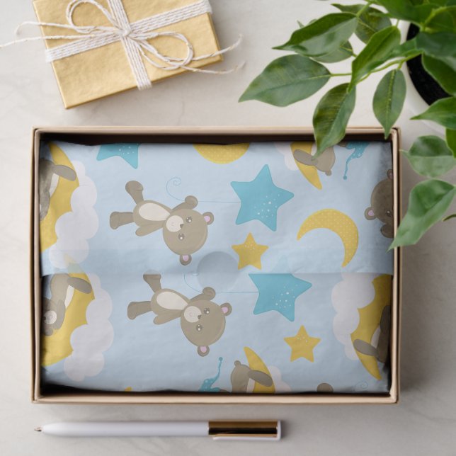 Pattern Of Bears, Cute Bears, Teddy Bears, Stars Tissue Paper (Gift)