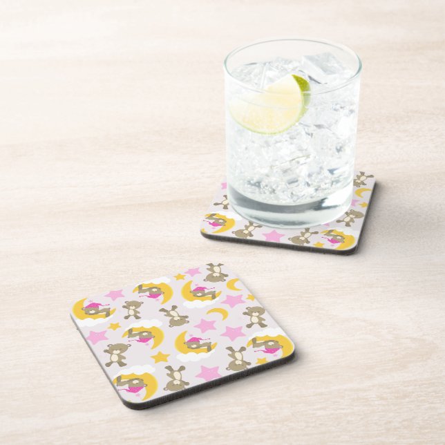 Pattern Of Bears, Teddy Bears, Cute Bears, Stars Coaster (Right Side)
