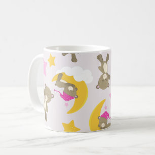 Pattern Of Bears, Teddy Bears, Cute Bears, Stars Coffee Mug