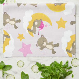 Pattern Of Bears, Teddy Bears, Cute Bears, Stars Kitchen Towel