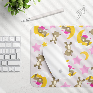 Pattern Of Bears, Teddy Bears, Cute Bears, Stars Mouse Pad