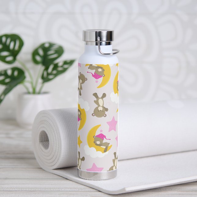Pattern Of Bears, Teddy Bears, Cute Bears, Stars Water Bottle (Yoga)