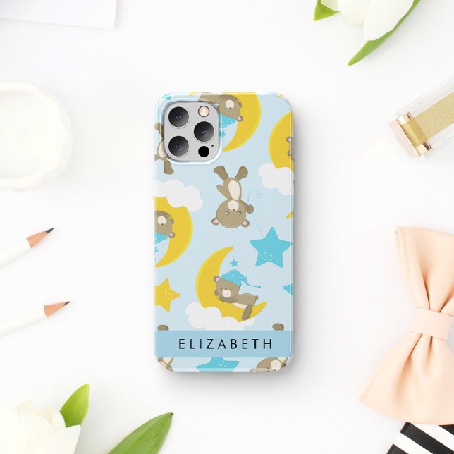 Pattern Of Bears, Teddy Bears, Stars, Your Name Case-Mate iPhone Case (Creator Uploaded)