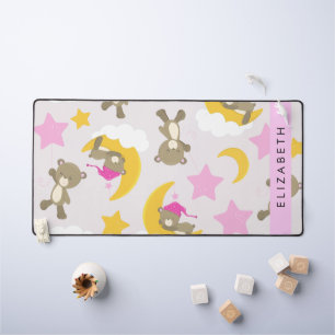 Pattern Of Bears, Teddy Bears, Stars, Your Name Desk Mat