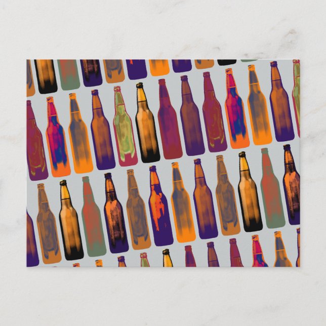 Pattern of BEER bottles  Postcard (Front)