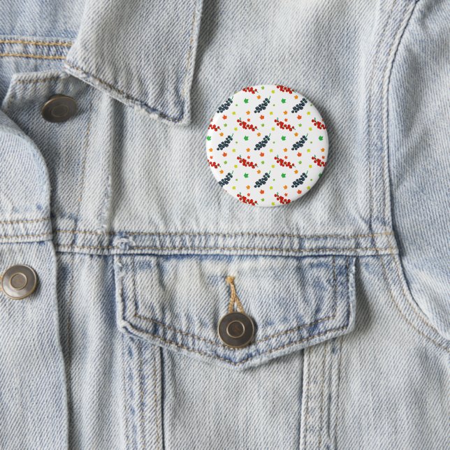 Pattern Of Berries, Redberry, Blueberry, Fruit 2 Inch Round Button (In Situ)