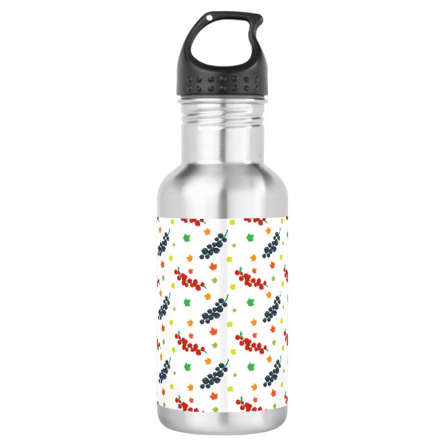 Pattern Of Berries, Redberry, Blueberry, Fruit 532 Ml Water Bottle (Front)