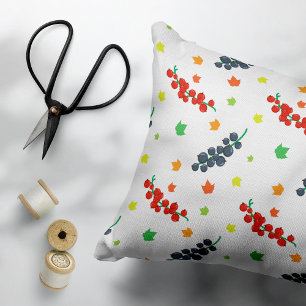 Pattern Of Berries, Redberry, Blueberry, Fruit Accent Pillow