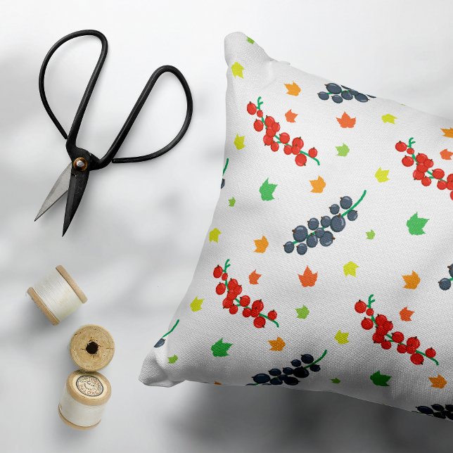 Pattern Of Berries, Redberry, Blueberry, Fruit Accent Pillow (Creator Uploaded)