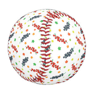 Pattern Of Berries, Redberry, Blueberry, Fruit Baseball