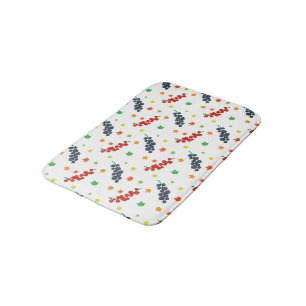 Pattern Of Berries, Redberry, Blueberry, Fruit Bath Mat