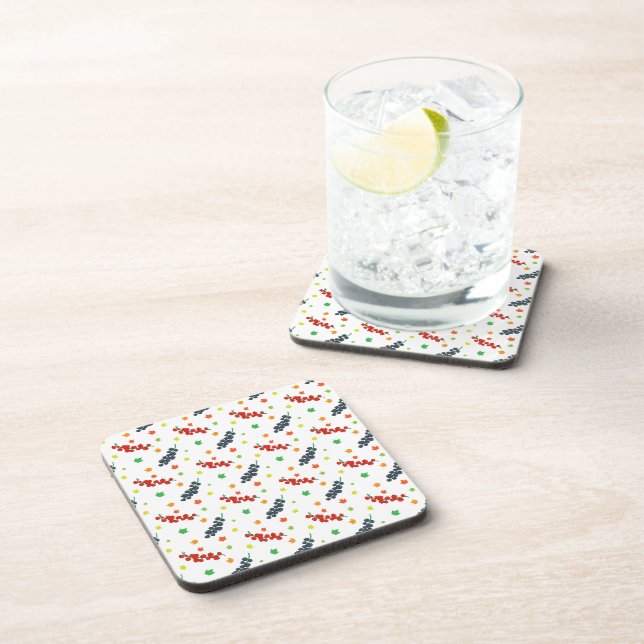 Pattern Of Berries, Redberry, Blueberry, Fruit Coaster (Right Side)