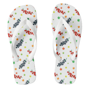 Pattern Of Berries, Redberry, Blueberry, Fruit Flip Flops