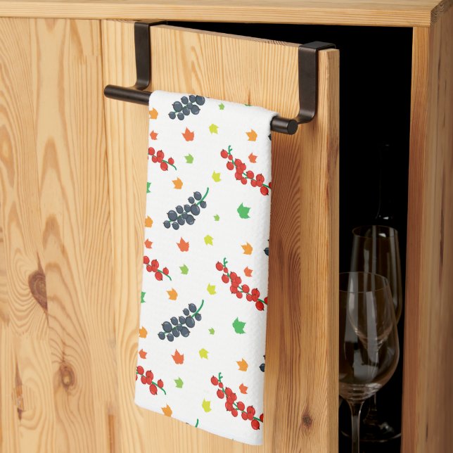 Pattern Of Berries, Redberry, Blueberry, Fruit Kitchen Towel (Thirds Fold)
